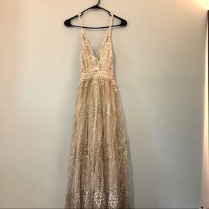 Glitter gold formal/prom dress